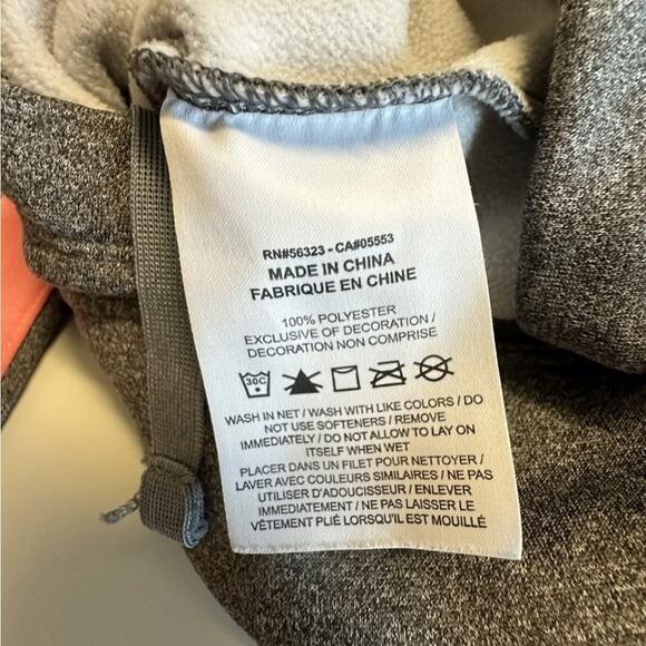 NIKE Dry Fit Hoodie Sweatshirt Girls Sz Large Gray Pink Logo Check School Comfy - Picture 4 of 6